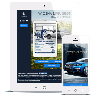 Serwisy typu Landing Page realizowane na potrzeby kampanii dla Peugeot