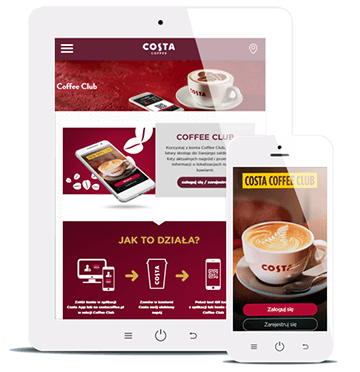Dedykowana platforma zarządzająca programem lojalnościowym Costa Coffee