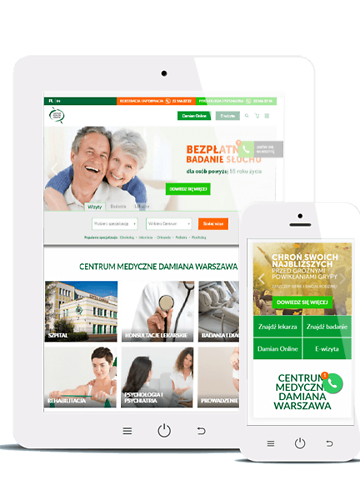 Strona informacyjna dla Centrum Medyczne Damiana