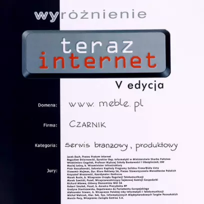 Meble.pl w konkursie Teraz Internet