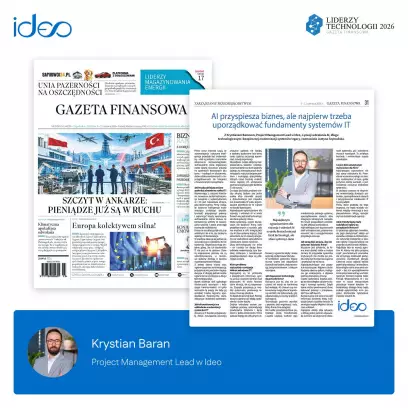 Krystian Baran dla Gazety Finansowej o wdrażaniu AI