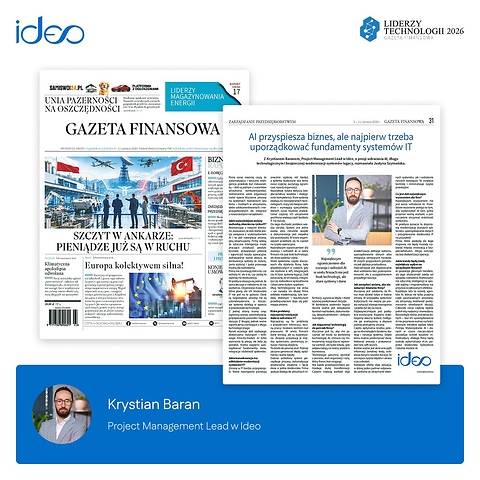 Krystian Baran dla Gazety Finansowej o wdrażaniu AI