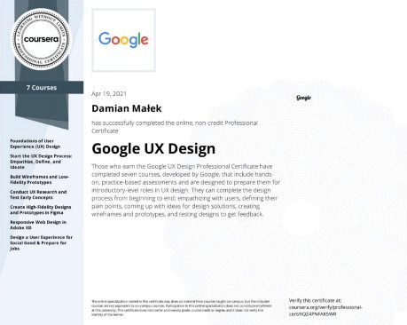 Google UX Design Certificate